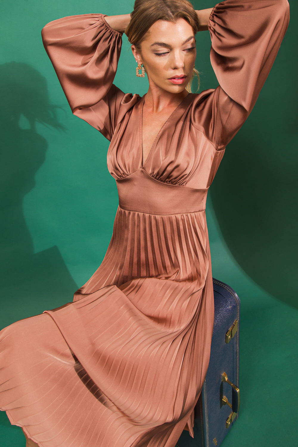 GREAT IMPRESSIONS SATIN MIDI DRESS Flying Tomato